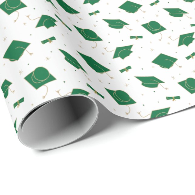 Papel De Presente Pernas do Boné de formatura Verde (Ponta do rolo)