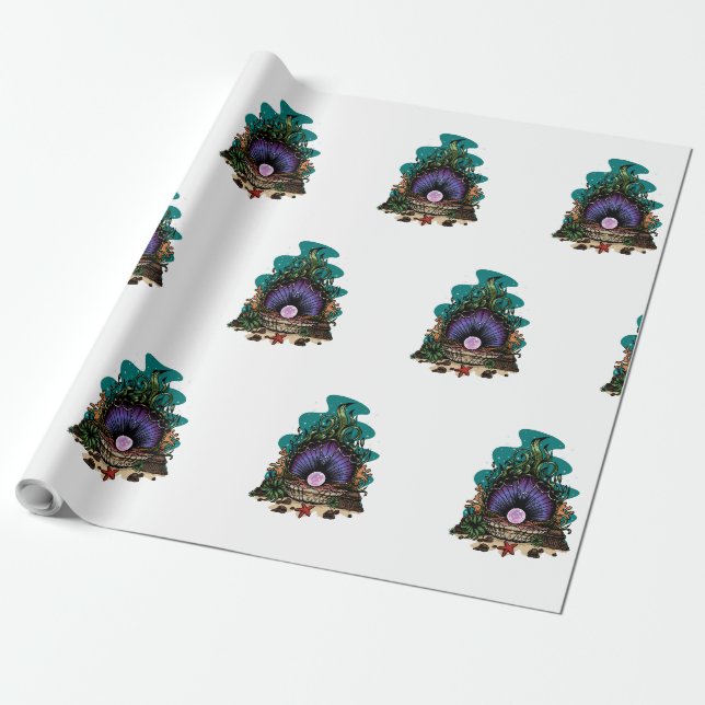 Papel De Presente Pérola Do Mar (Desenrolado)