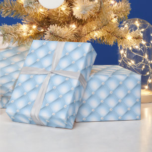 Papel De Presente Pérolas Azuis Em Tufo