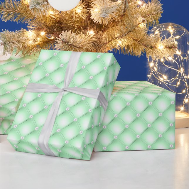 Papel De Presente Pérolas Verdes Emplumadas (Feriados)