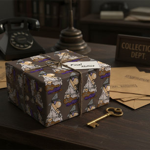 Papel De Presente Personagem de Cobrador de Contas Humorístico