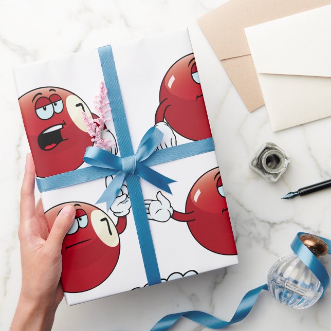 Papel De Presente Personagem de Desenho Animado de Bilhar Bola 7 Mal (Criador carregado)