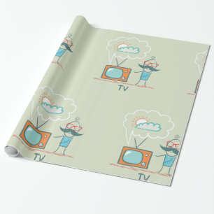 Papel De Presente Personagem de desenho animado engraçado de televis