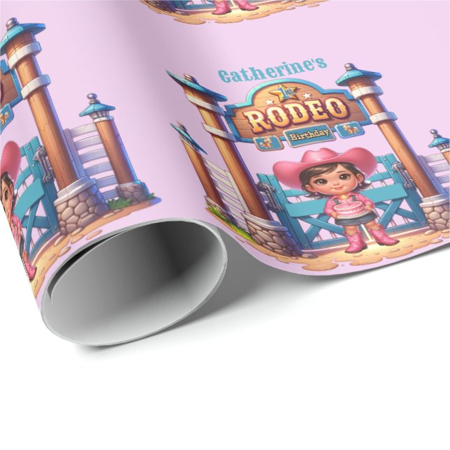 Papel De Presente Personalização de Aniversário da Primeira Rapariga (Ponta do rolo)