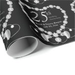 Papel De Presente *Personalização do Aniversário do 25 Silver<br><div class="desc">Papel de empacotamento de presente no 25 Silver Anniversário pronto para ser personalizado clicando no botão Personalizar. ✔ Nota: Nem todas as áreas de modelo precisam ser alteradas. 📌 Se você precisar de mais personalização, clique no botão "Clique para personalizar mais" ou "Personalizar ou Editar Design" e use nossa ferramenta...</div>