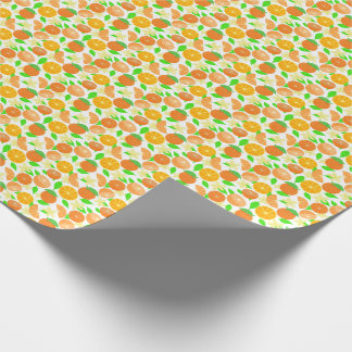 Papel De Presente Personalização do padrão de fruta laranja tropical