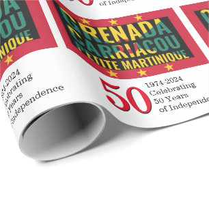 Papel De Presente Personalizada 2024 GRENADA 50 anos de independênci