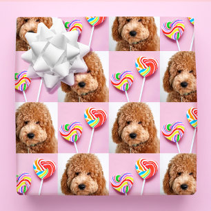 Papel de Presente Personalizado com 4 Fotos em Gra