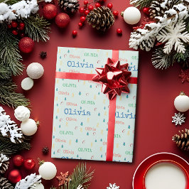 Papel de Presente Personalizado com Nome Repetido 