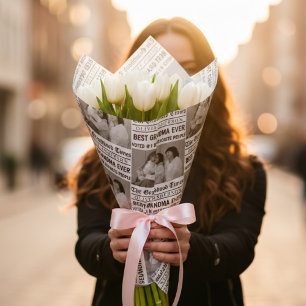Papel de Presente Personalizado da Vovó Jornal P