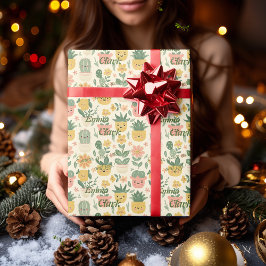 Papel de Presente Personalizado de Cacto e Suculen