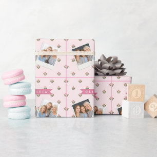 Papel De Presente Personalizado Delicado Botânico Floral Romântico