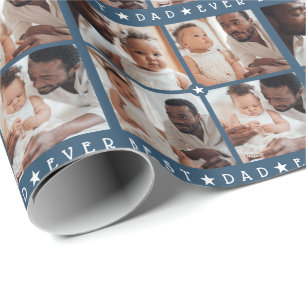 Papel De Presente Personalizado Moderno Quadrado de 4 Fotos 'Melhor