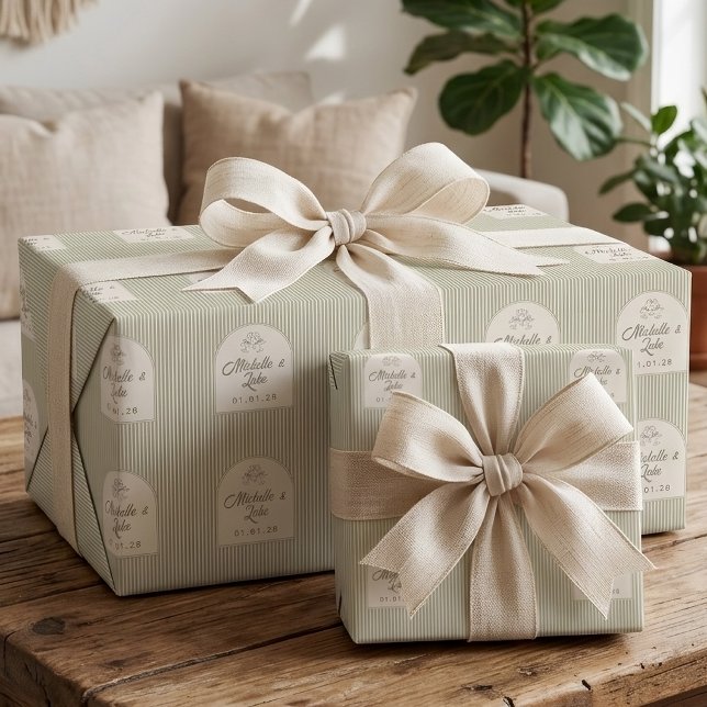 Papel de Presente Personalizado Noiva e Noivo Casa (wrapping paper Gift for Bridal Shower | Modern Wedding Custom wrapping paper Gift for Engagement )