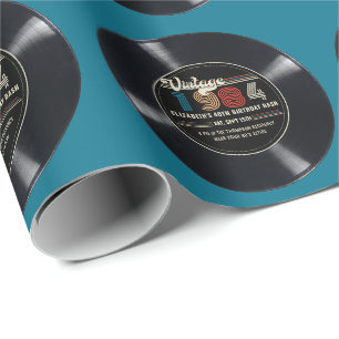 Papel De Presente Personalizado Qualquer Idade Vintage Rock N' Roll