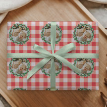 Papel de Presente Personalizado Timeless Red Gingh