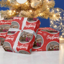 Personalizado Vermelho Feliz Natal Um Círculo Foto
