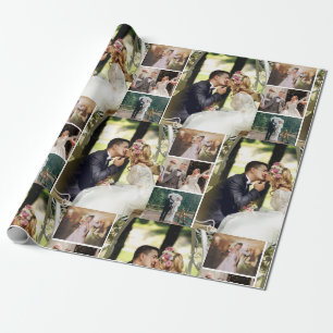 Papel De Presente Personalizar 4 Colagem Personalizada de Fotos