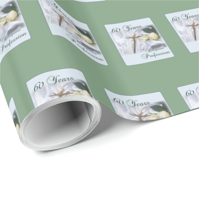 Papel De Presente Personalizar, 60 anos de profissão religiosa (Ponta do rolo)