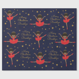 Papel De Presente Personalizar Ballerina de Natal Afro-Americano