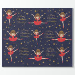 Papel De Presente Personalizar Brunette Christmas Ballerina<br><div class="desc">Personalize o Natal Ballerina. Encha-presente para a dançarina na sua lista de Natal. Por favor,  veja mais dos meus produtos personalizados!</div>