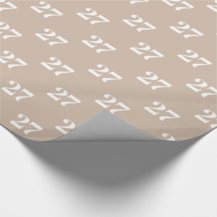 Papel De Presente Personalizar c/inicial, carta branca, bege numéri
