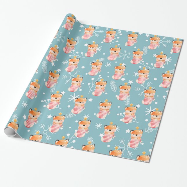 Papel De Presente Personalizar Feriados da Fox (Desenrolado)
