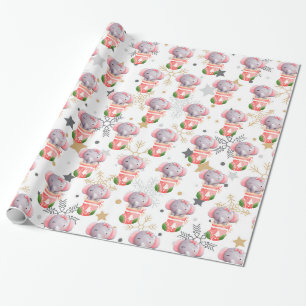 Papel De Presente Personalizar Feriados de Elefante