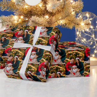 Papel De Presente Personalizar Imagem de Natal da Família 