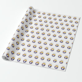 Papel De Presente Personalizar Nome, Círculo da Pomba RCIA no Amarel
