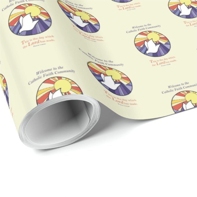 Papel De Presente Personalizar nome, círculo de porta RCIA em amarel (Ponta do rolo)