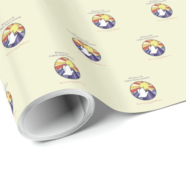 Papel De Presente Personalizar nome, círculo de porta RCIA em amarel (Ponta do rolo)