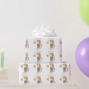 Papel De Presente Personalizar o nome da criança - primeiro aniversa