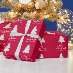 Papel De Presente Personalizar o nome da família Red Color White Nat