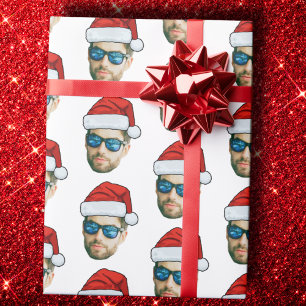 Papel De Presente Personalizar o Rosto Santa Hat