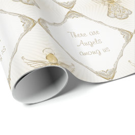 Papel De Presente Personalizar:  Padrão do Anjo de Natal da Grace