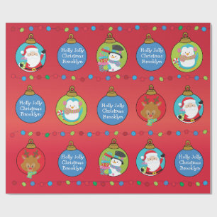 Papel De Presente Personalizar Papais noeis e Amigos
