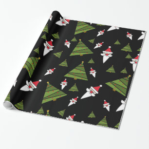 Papel De Presente Personalizar Papais noeis e Árvore de Natal,