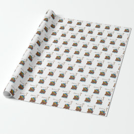 Papel De Presente Personalizável, Arca de Noé do Batismo de Menino