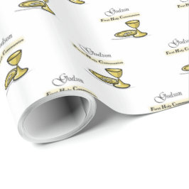 Papel De Presente Personalizável, Chalice da Primeira Comunhão Godso