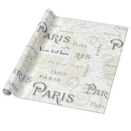 Papel De Presente Personalizável para Vintage de Casamento de Paris