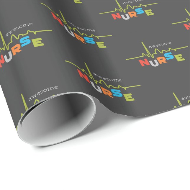 Papel De Presente Personalize, Enfermeira Incrível no Dia das Enferm (Ponta do rolo)