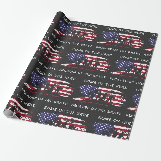 Papel De Presente Personalize Este Design: Dia dos Veteranos (Desenrolado)