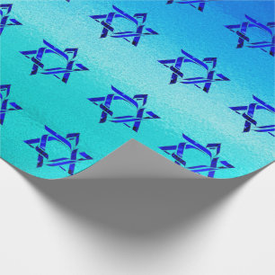 Papel De Presente Personalize HANUKKAH HEBREW STARS Wraps Paper