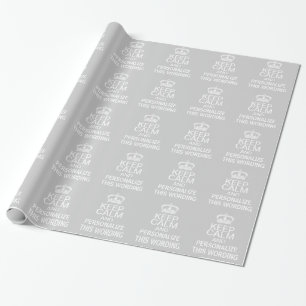 Papel De Presente Personalize mantem o branco cinzento calmo