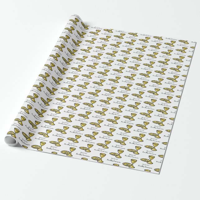 Papel De Presente Personalize, Menina Especial, Primeira Comunhão (Desenrolado)
