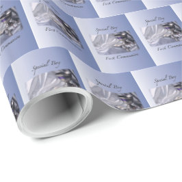 Papel De Presente Personalize, Menino, Primeira Comunhão Azul