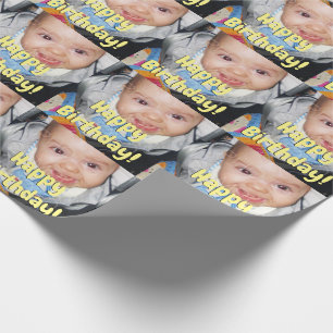Papel De Presente Personalize-o com sua foto Feliz Aniversário