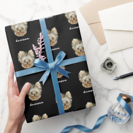 Papel De Presente Personalize-o! Foto e Nome de Animal Preto