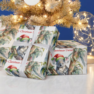 Papel De Presente Personalize o nome Christmas Koala em gumtree